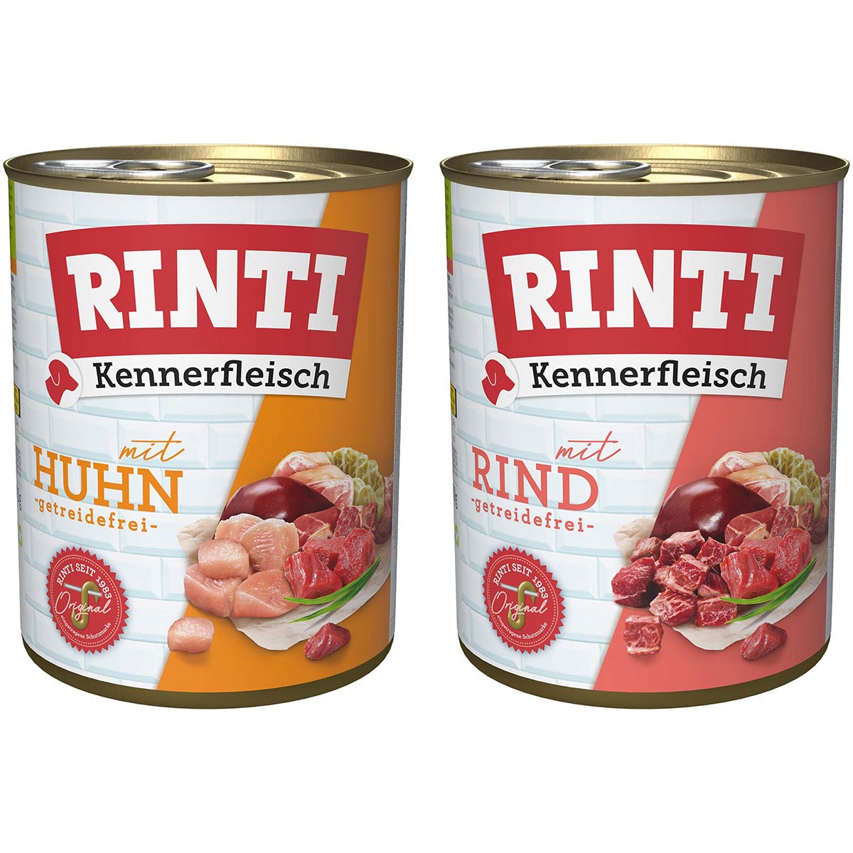 Rinti Kennerfleisch Mixpaket mit Rind und Huhn 24x800g von Rinti