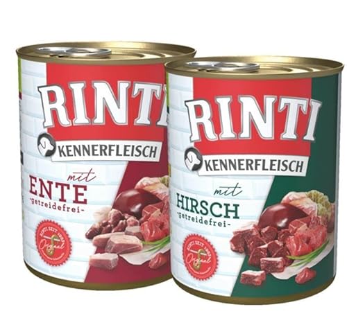 Rinti Kennerfleisch Multipack Ente und Hirsch 24 x 800 g von Rinti