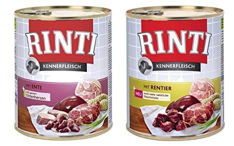 Rinti Kennerfleisch Multipack Ente und Rentier | 24x 800g Hundefutter von Rinti