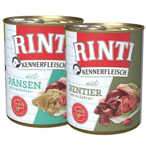 Rinti Kennerfleisch Multipack Pansen und Rentier 24 x 800 g von Rinti