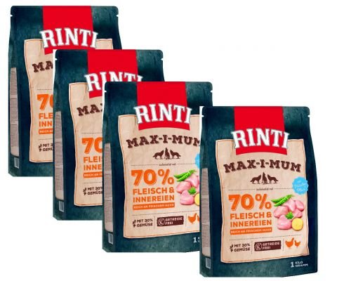 Rinti Max-i-Mum Huhn GETREIDEFREI 1kg 4er Pack (4 x 1kg) von Rinti