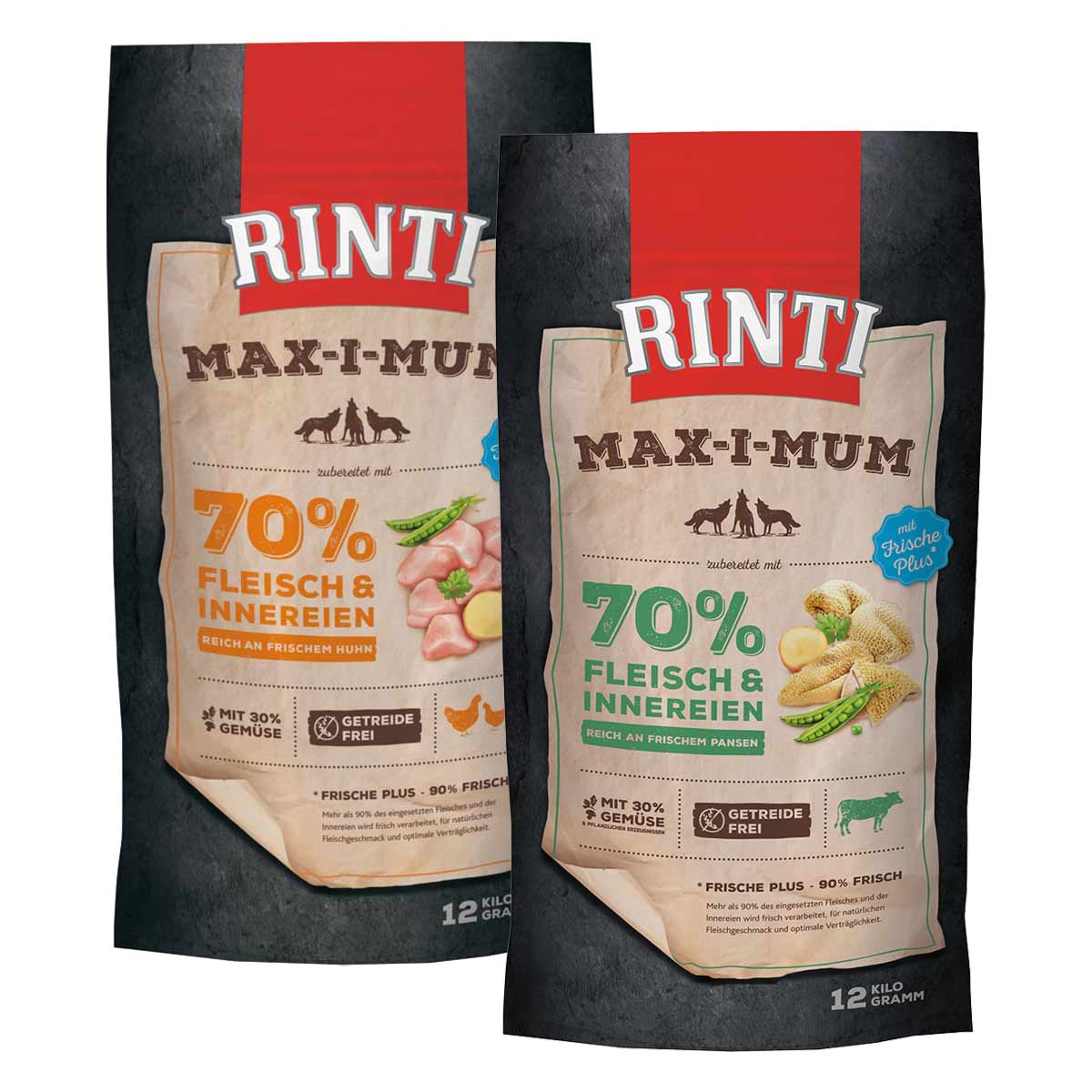 Rinti Max-i-Mum Huhn und Pansen Mixpaket 2x12kg von Rinti