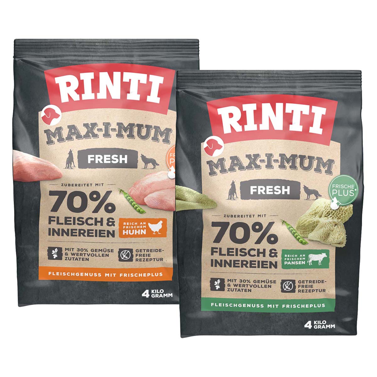 Rinti Max-i-Mum Huhn und Pansen Mixpaket 2x4kg von Rinti