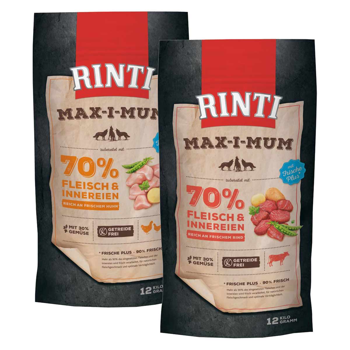 Rinti Max-i-Mum Rind und Huhn Mixpaket 2x12kg von Rinti