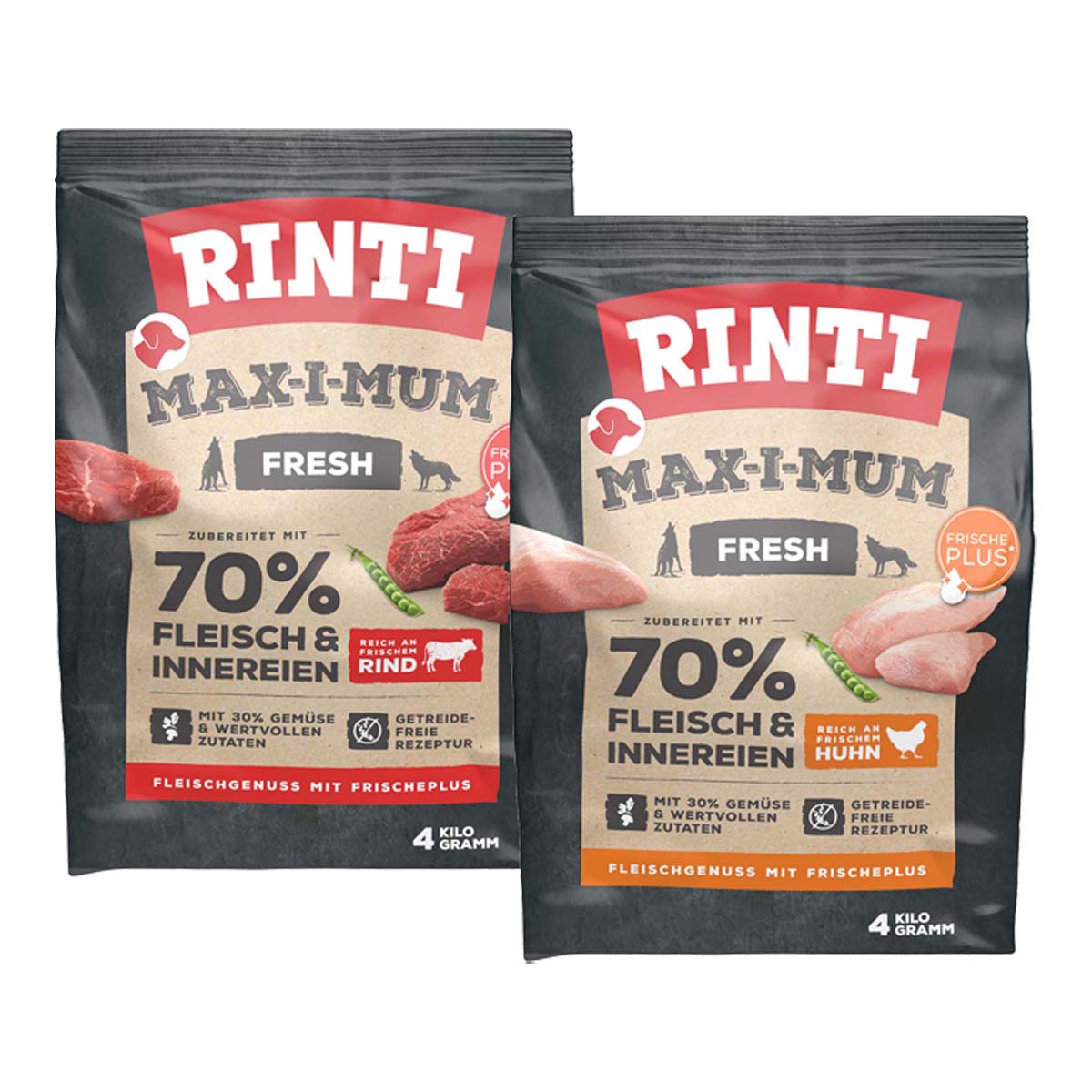 Rinti Max-i-Mum Rind und Huhn Mixpaket 2x4kg Rinti Max-i-Mum Rind und Huhn Mixpaket 2x4kg von Rinti
