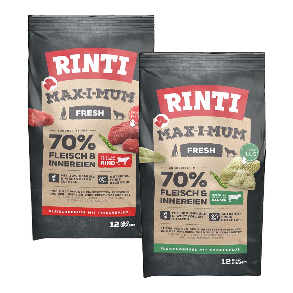 Rinti Max-i-Mum Rind und Pansen Mixpaket 2x12kg Rinti Max-i-Mum Rind und Pansen Mixpaket 2x12kg von Rinti