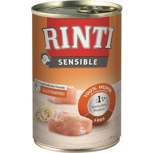 Rinti Sensible Huhn + Reis | 12x 400g Hundefutter für Allergiker von Rinti