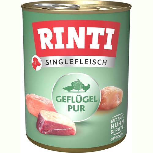 Rinti - Singlefleisch Exclusive | Nassfutter mit 100% Geflügel für Sensible, ausgewachsene Hunde. Alleinfutter in der Dose ohne Getreide und künstliche Zusätze | 6x800g Geflügel Pur Rinti - Singlefleisch Exclusive | Nassfutter mit 100% Geflügel für Sensible, ausgewachsene Hunde. Alleinfutter in der Dose ohne Getreide und künstliche Zusätze | 6x800g Geflügel Pur von Rinti