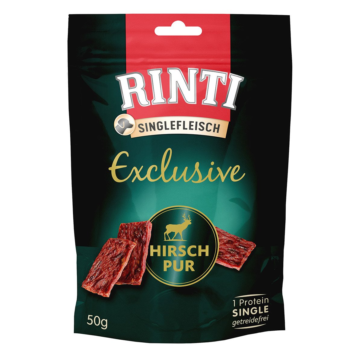 Rinti Singlefleisch Exclusive Snack Hirsch pur 6x50g von Rinti