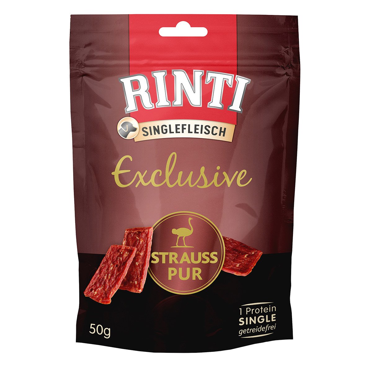Rinti Singlefleisch Exclusive Snack Strauss pur 6x50g Rinti Singlefleisch Exclusive Snack Strauss pur 6x50g von Rinti