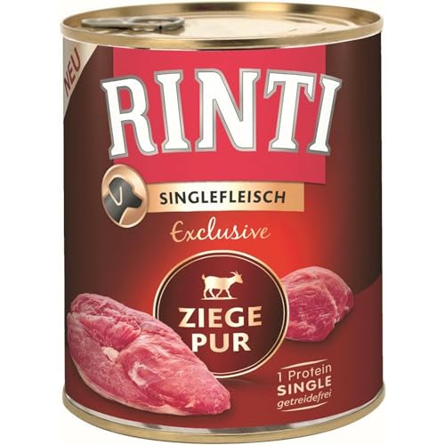 Rinti Singlefleisch Exclusive Ziege Pur | 6X 800g Hundefutter nass von Rinti