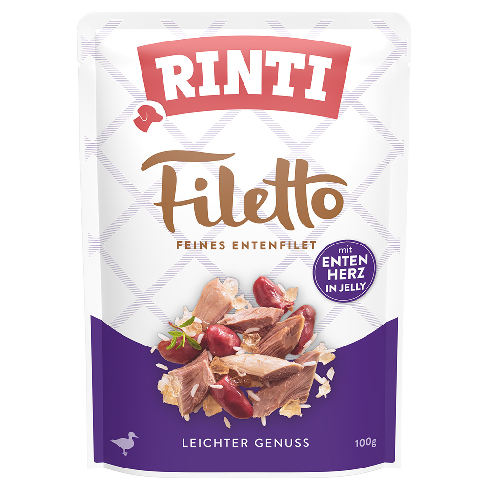 Sparpaket RINTI Filetto Pouch in Jelly 48 x 100 g - Ente mit Entenherz von Rinti