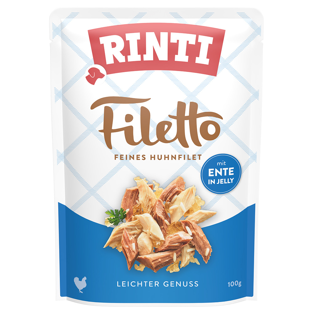 Sparpaket RINTI Filetto Pouch in Jelly 48 x 100 g - Huhn mit Ente von Rinti