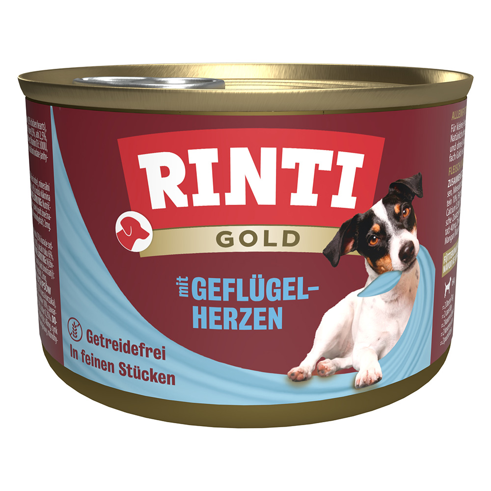Sparpaket RINTI Gold 24 x 185 g - Geflügelherzen von Rinti