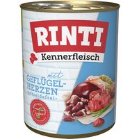 RINTI Kennerfleisch 800g x 24 - Sparpaket - Geflügelherzen von Rinti
