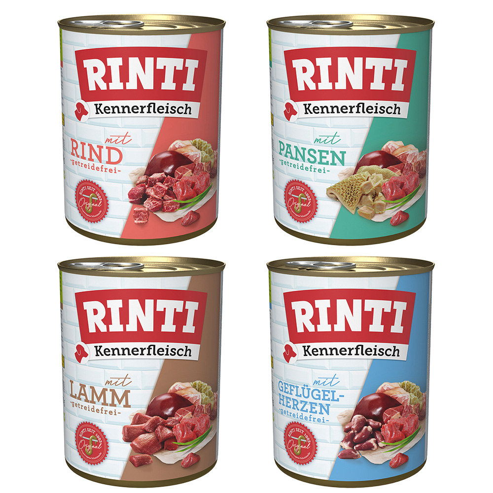 Sparpaket RINTI Kennerfleisch 24 x 800g - Mixpaket 1: 4 Sorten von Rinti