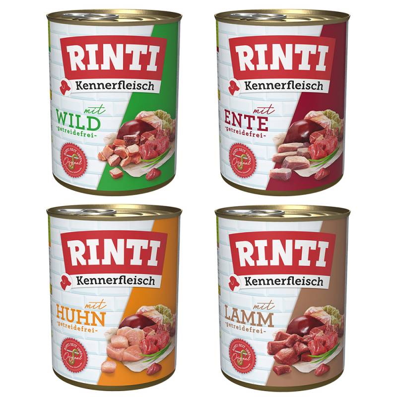 Sparpaket RINTI Kennerfleisch 24 x 800g - Mixpaket 2: 4 Sorten von Rinti