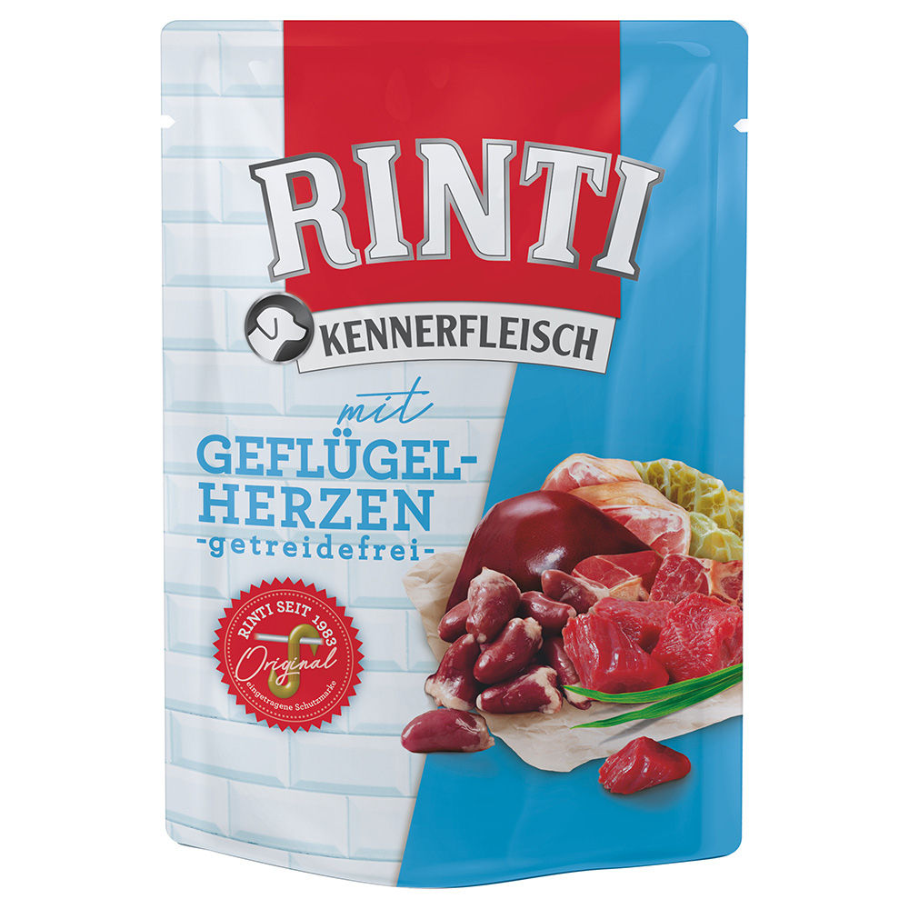 Sparpaket RINTI Kennerfleisch Pouches 20 x 400 g - Geflügelherzen von Rinti