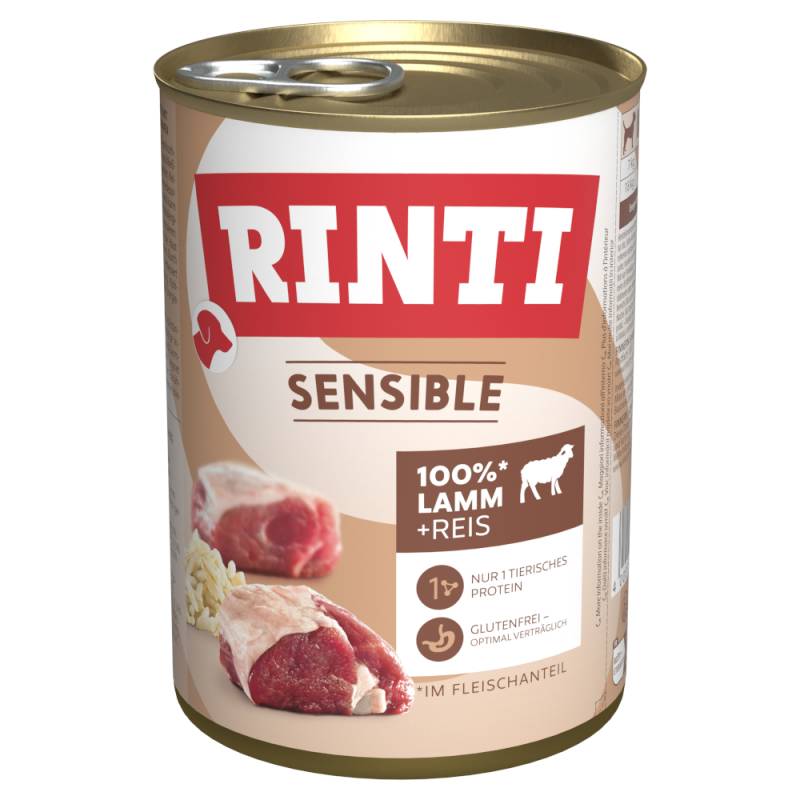 Sparpaket RINTI Sensible 12 x 400 g - Lamm & Reis von Rinti