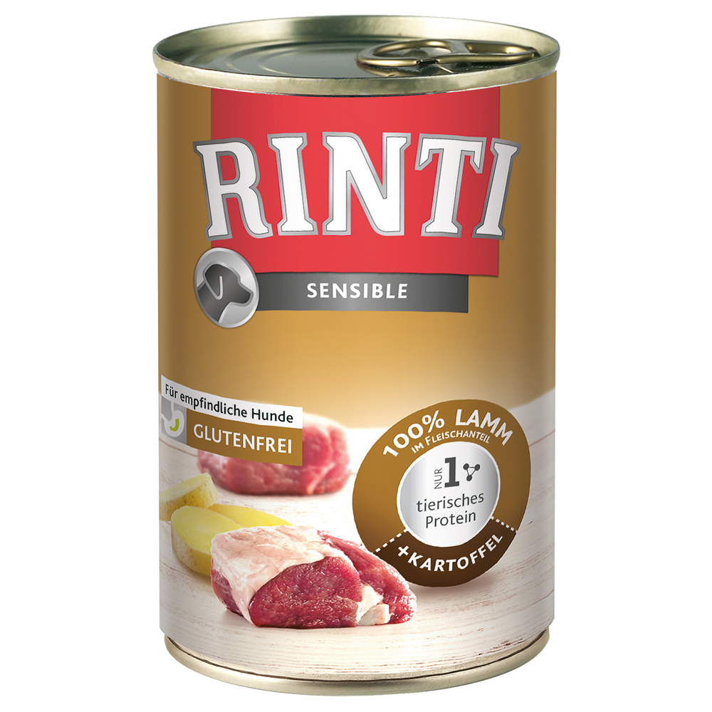 Sparpaket RINTI Sensible 12 x 400 g - Mixpaket Lamm: 2 Sorten von Rinti