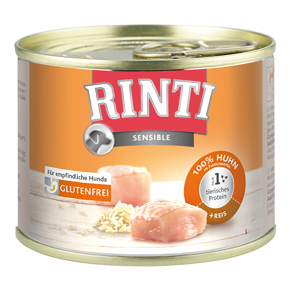 Sparpaket RINTI Sensible 24 x 185 g - Huhn & Reis von Rinti