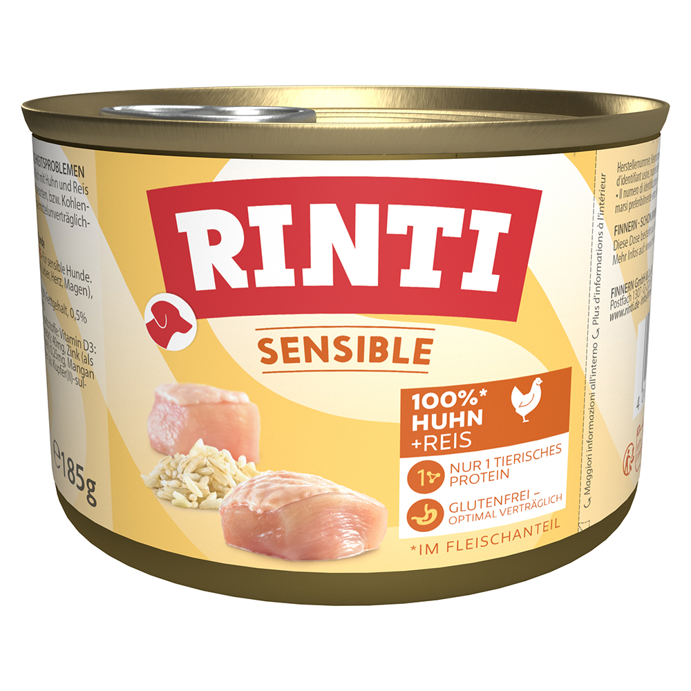 Sparpaket RINTI Sensible 24 x 185 g - Huhn & Reis von Rinti