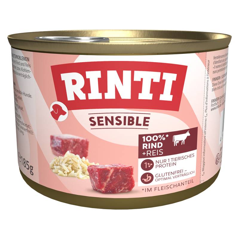 Sparpaket RINTI Sensible 24 x 185 g - Rind & Reis von Rinti