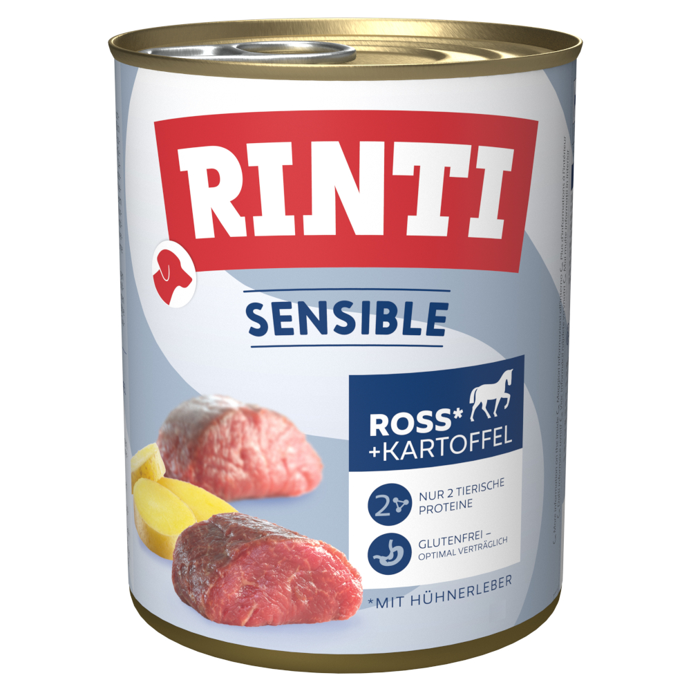 Sparpaket RINTI Sensible 24 x 800g - Ross, Hühnerleber & Kartoffel von Rinti