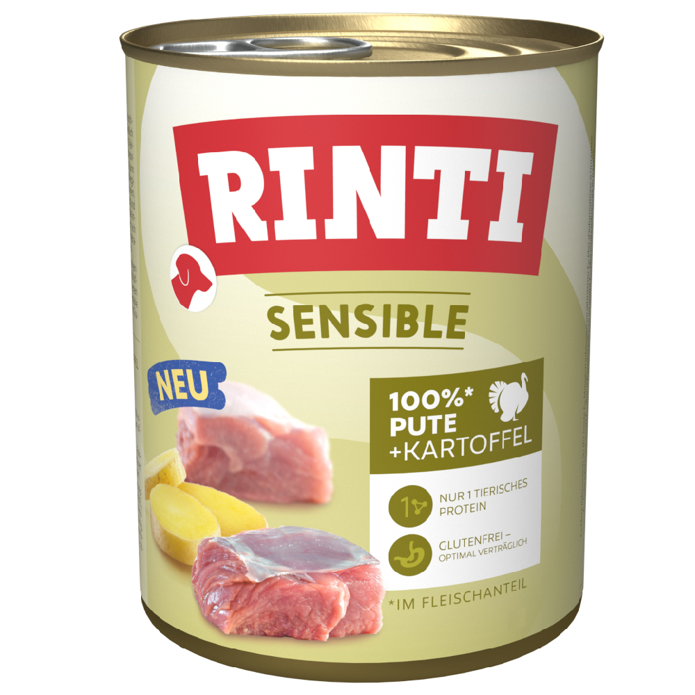 Sparpaket RINTI Sensible 24 x 800g - Pute & Kartoffel Sparpaket RINTI Sensible 24 x 800g - Pute & Kartoffel von Rinti