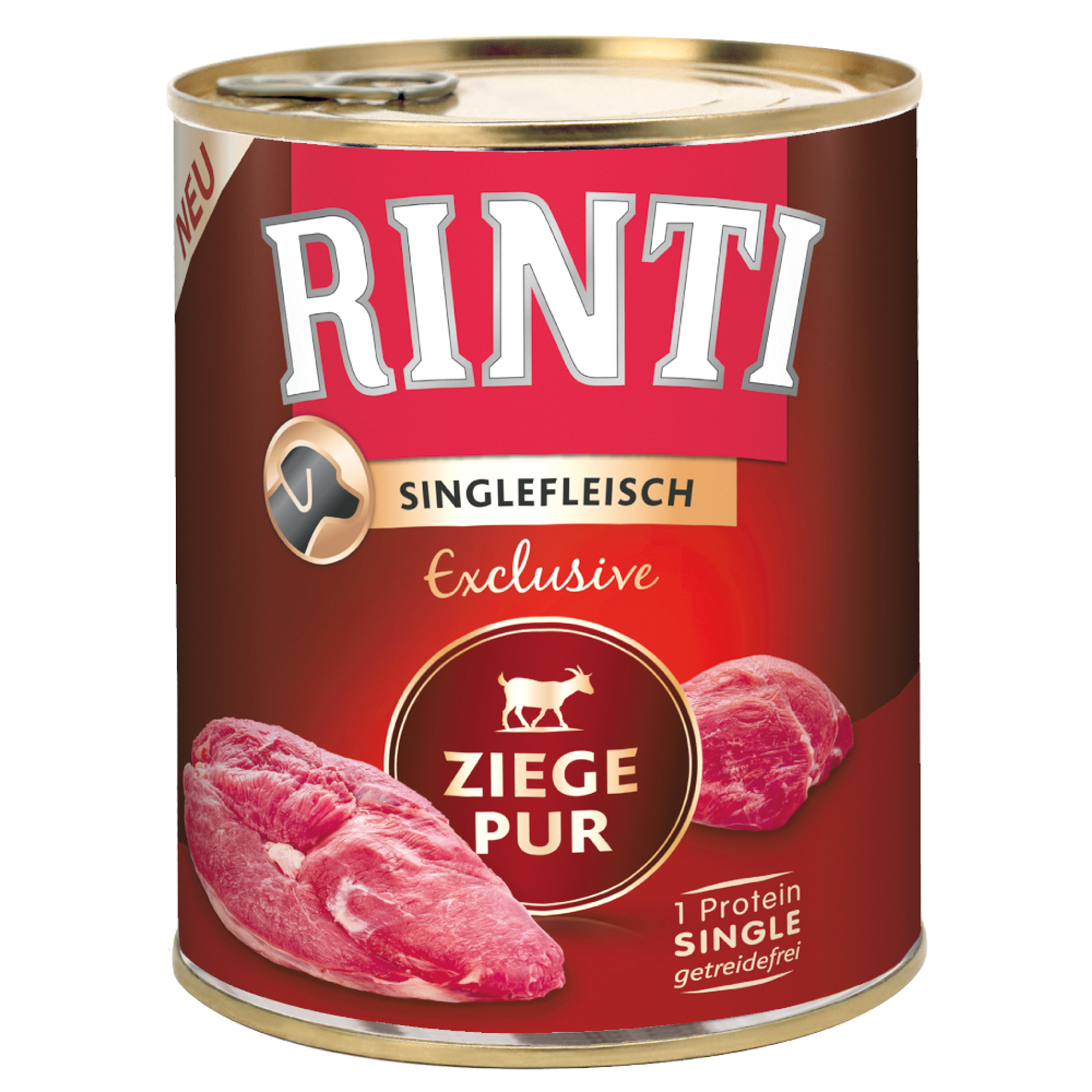 Sparpaket RINTI Singlefleisch 24 x 800g - Exclusive Ziege pur von Rinti