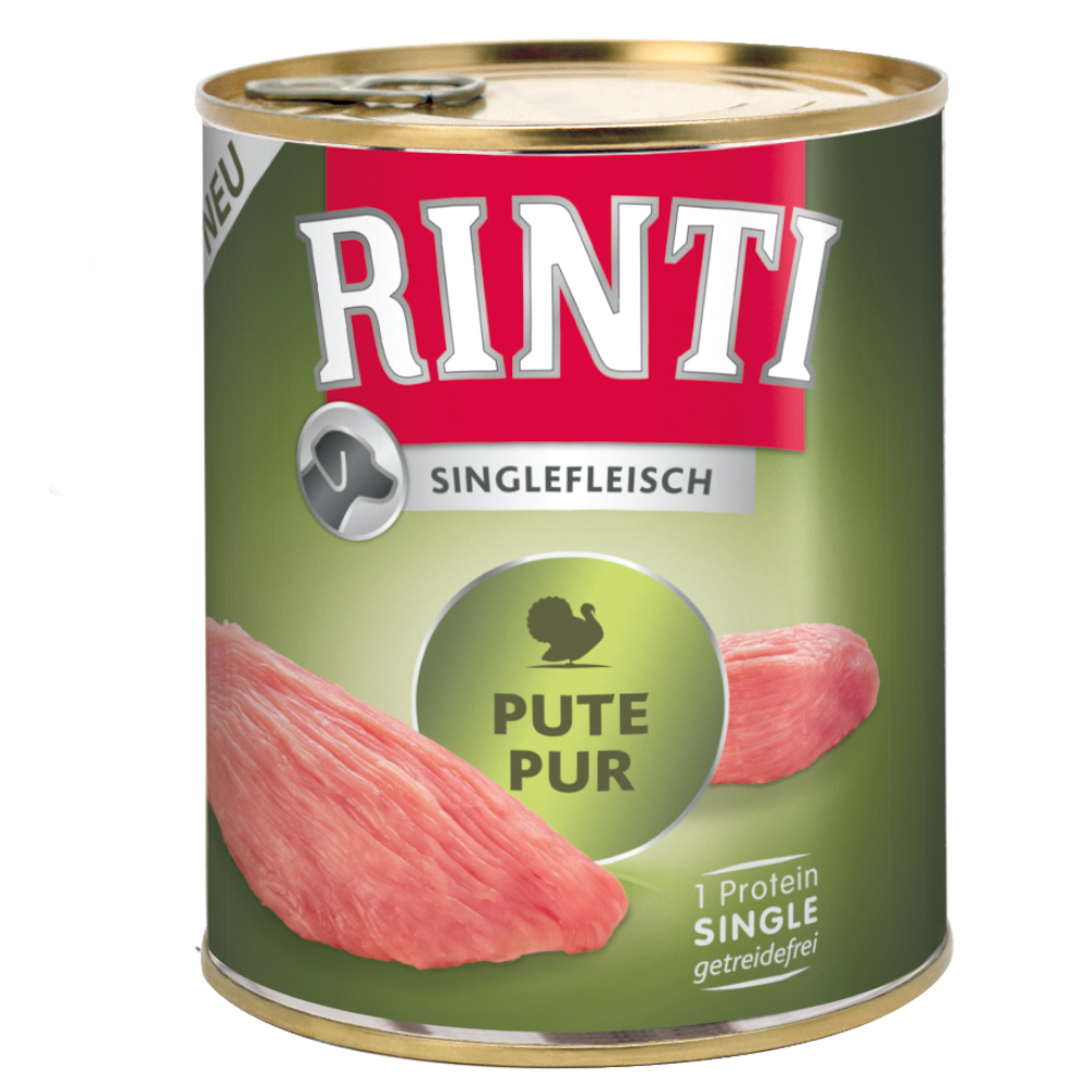 Sparpaket RINTI Singlefleisch 24 x 800g  - Pute pur von Rinti