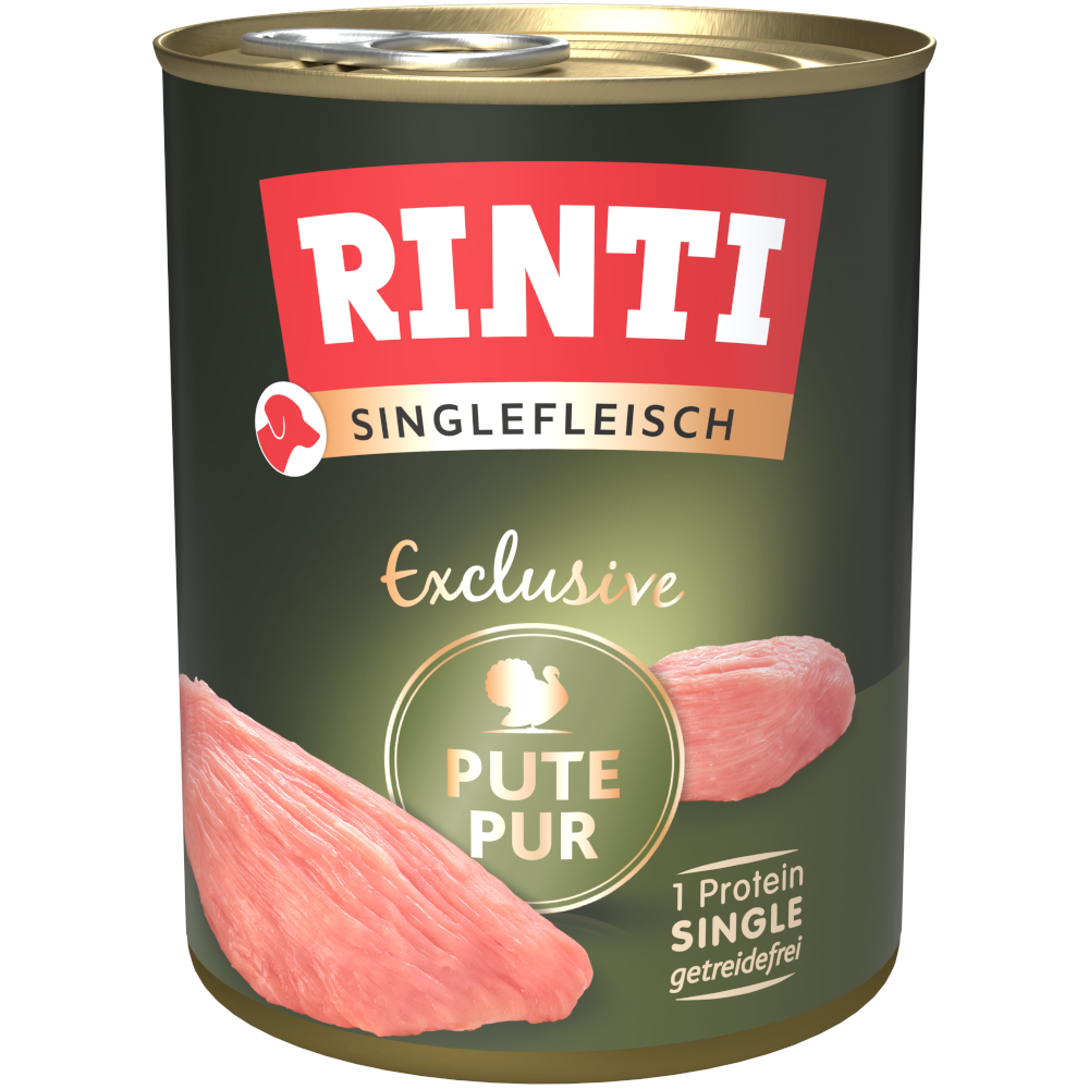 Sparpaket RINTI Singlefleisch 24 x 800g - Exclusive Pute pur Sparpaket RINTI Singlefleisch 24 x 800g - Exclusive Pute pur von Rinti