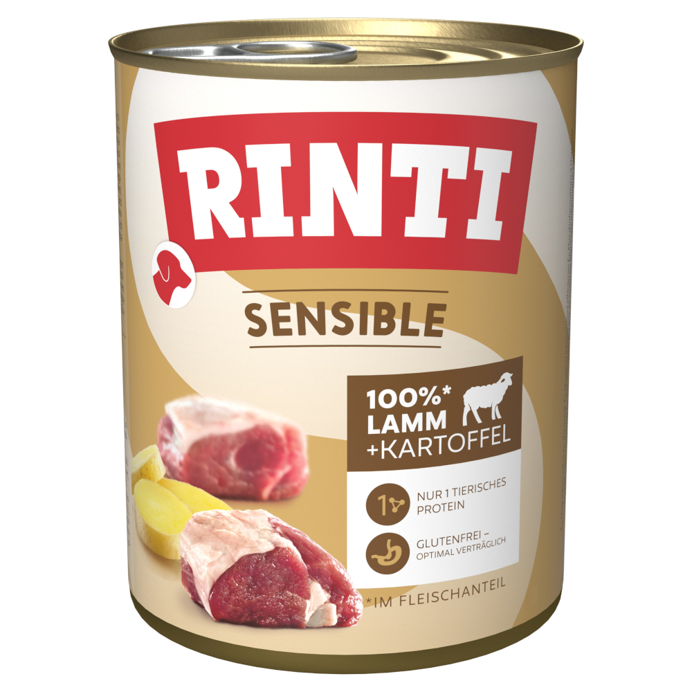 Sparpaket: RINTI Sensible 12 x 800 g - Lamm & Kartoffel Sparpaket: RINTI Sensible 12 x 800 g - Lamm & Kartoffel von Rinti