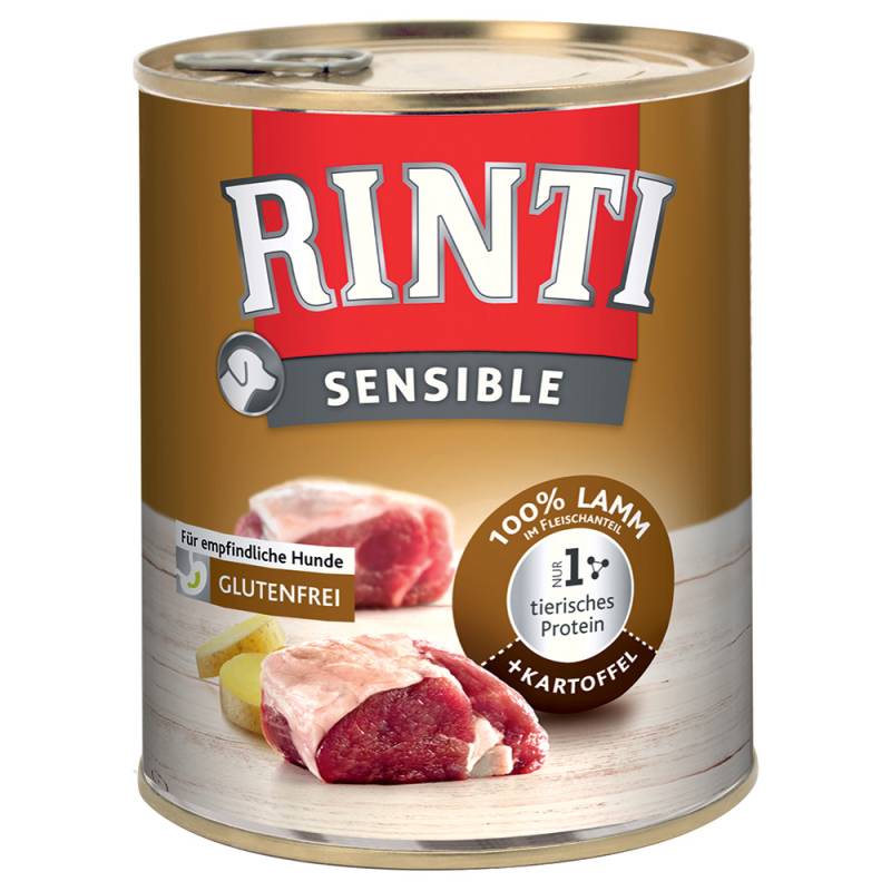 Sparpaket: RINTI Sensible 12 x 800 g - Lamm & Kartoffel von Rinti