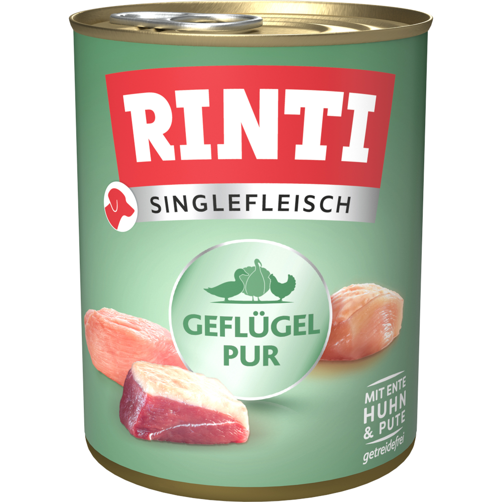 Sparpaket RINTI Singlefleisch 12 x 800 g - Geflügel Pur Sparpaket RINTI Singlefleisch 12 x 800 g - Geflügel Pur von Rinti