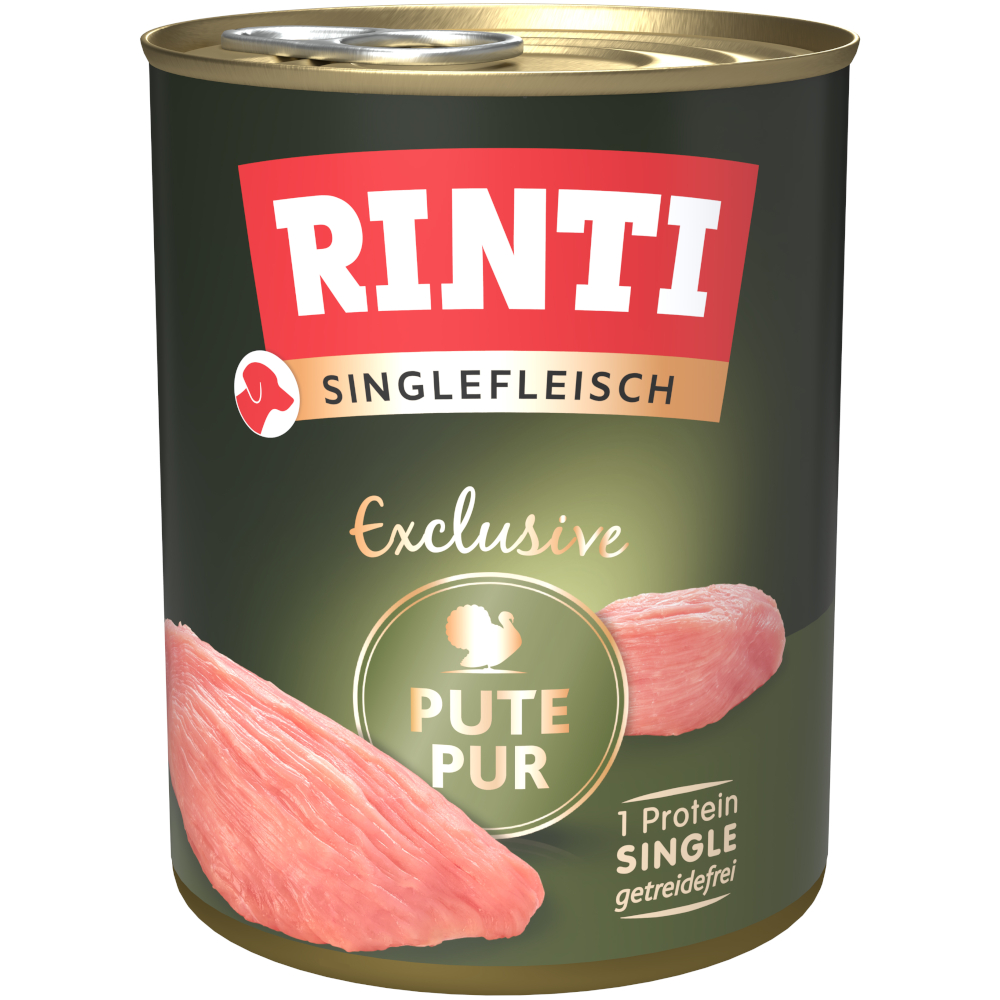Sparpaket: RINTI Singlefleisch 12 x 800 g - Pute Pur von Rinti