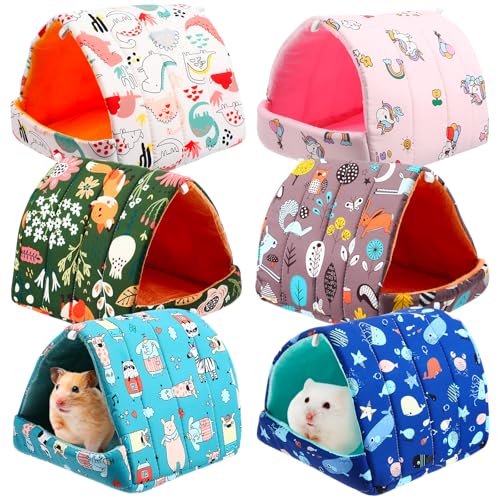 Ripeng Meerschweinchen-Versteck für Meerschweinchen, Kaninchen-Tunnel, waschbar, kleines Haus, Käfigzubehör für Kaninchen, Igel, Maus, Chinchillas, Hamster, Frettchen, Bartdrachen, Ratten, 6 Stück von Ripeng