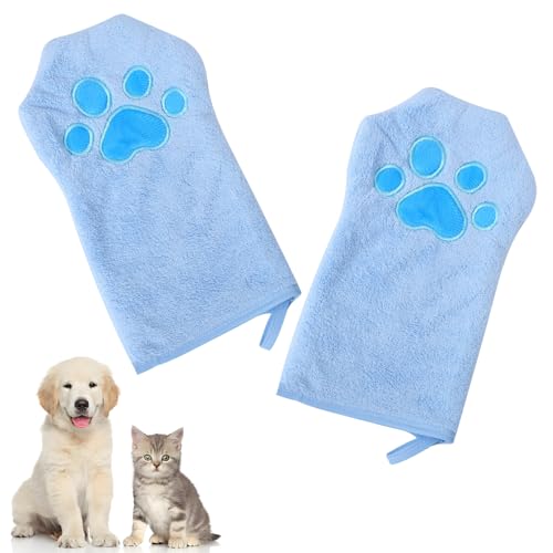 Risipu 2 Stück Hunde-Reinigungshandschuhe für Hunde und Katzen, ultraweiche Fleece-Hundehandtücher, super saugfähig, waschbar, für kleine, mittelgroße und große Katzen, niedliche Risipu 2 Stück Hunde-Reinigungshandschuhe für Hunde und Katzen, ultraweiche Fleece-Hundehandtücher, super saugfähig, waschbar, für kleine, mittelgroße und große Katzen, niedliche von Risipu
