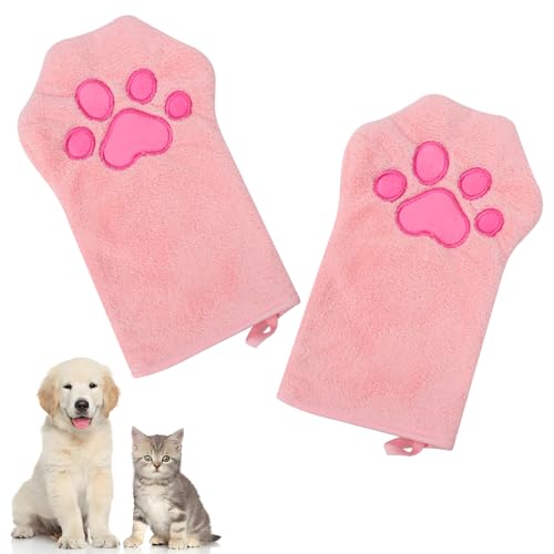 Risipu 2 Stück Hunde-Reinigungshandschuhe für Hunde und Katzen, ultraweiche Korallen-Fleece-Hundehandtücher, super saugfähig, waschbar, für kleine, mittelgroße und große Katzen, niedliche Risipu 2 Stück Hunde-Reinigungshandschuhe für Hunde und Katzen, ultraweiche Korallen-Fleece-Hundehandtücher, super saugfähig, waschbar, für kleine, mittelgroße und große Katzen, niedliche von Risipu