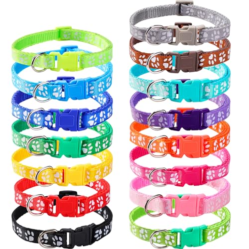 Risipu Hundehalsband für Welpen, verstellbar, langlebig, personalisierbar, klein, bequem, Sicherheits-Nylon, wiederverwendbar, waschbar von Risipu