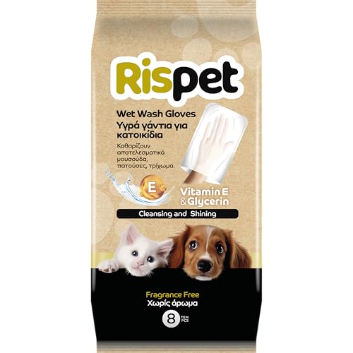 Rispet Desinfektionshandschuhtücher zum Reinigen von Hunden, Katzen und Haustieren, entfernt Haare, reinigt und desodoriert, Einweg-Hygienehandschuhe, 8 Handschuhe Rispet Desinfektionshandschuhtücher zum Reinigen von Hunden, Katzen und Haustieren, entfernt Haare, reinigt und desodoriert, Einweg-Hygienehandschuhe, 8 Handschuhe von Rispet