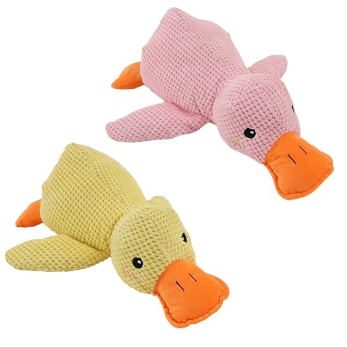 Ristyur Quietschendes Hundespielzeug, The Mellow Dog Duck Toy, Beruhigendes Enten Welpenspielzeug, Niedliches Enten Haustier Plüschspielzeug, Langlebiges Kauspielzeug Für Hunde Im Innenbereich von Ristyur