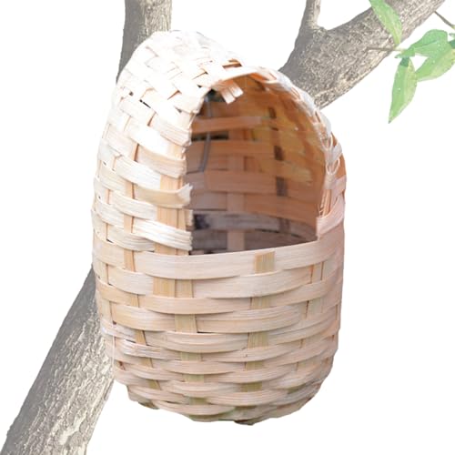 Vogelhaus,Hängendes Vogelhausnest - Handgewebte Vogelhäuschen aus Bambus, Kolibri-Nest im Freien für kleine Vögel und Kleintiere Ristyur von Ristyur