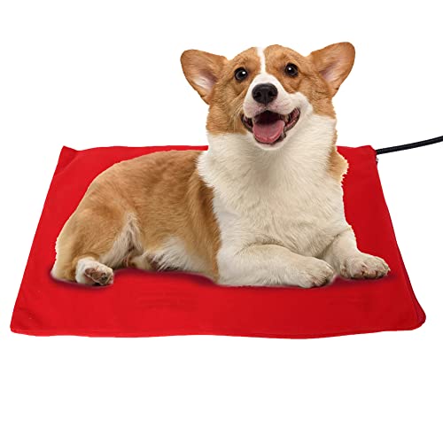 Akozon Tapis Chauffant Chien Chat, Haustier Heizkissen, Katzen & Hund Heizmatte mit Timer, Heizmatte für Haustiere Hunde und Katzen Heizkissen Sicher und Wasserdicht Elektrisch Haustier Heizdecke von Akozon