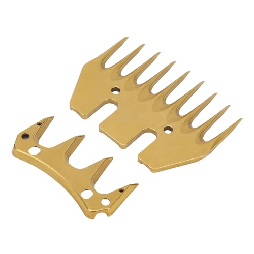 Riuulity Effiziente 9 Zahn Elektrische Schafscherblätter Starker Hitzefest für Dicke Wollschur für Schafe/Alpakas/Lamas Gold 2 Klingen von Riuulity