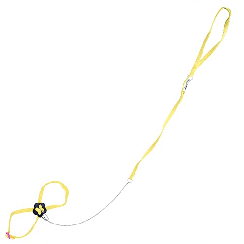 Riuulity Faservogelkabelbaum für Papageientraining, Einstellbare Länge, Überkreuzungsdesign, um den Vogel zu Sichern, Geeignet für das Spielen Im Freien, Geeignet (Yellow) von Riuulity