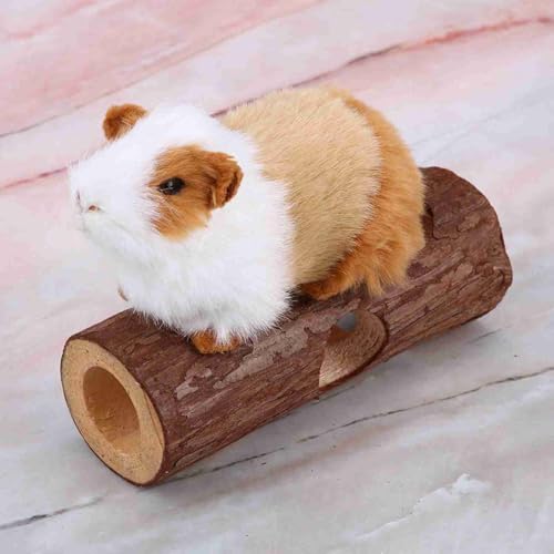 Riuulity Hamster-Tunnel-Kauspielzeug für Kaninchenfrettchen Hamster Meerschweinchen, Ungiftiger Hölzerner Tiertunnel (L) von Riuulity