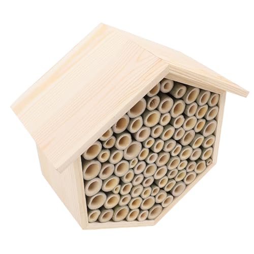 Riuulity Handgefertigte Holzbienenhotel, Robustes Bienenhaus für Garten mit Innovativem Design, Anziehen Friedliche Bienen, Verbesserung der Bestäubungseffizienz, Verhindern Riuulity Handgefertigte Holzbienenhotel, Robustes Bienenhaus für Garten mit Innovativem Design, Anziehen Friedliche Bienen, Verbesserung der Bestäubungseffizienz, Verhindern von Riuulity