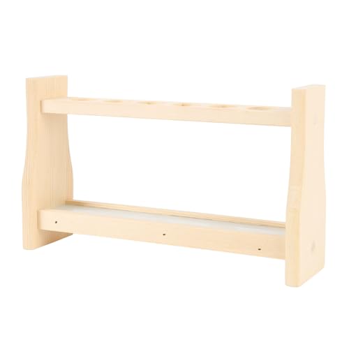 Riuulity Holzverkehrsröhrchen Vielseitiger Organisator für Laborexperimente, Kiefernholzständer für Wissenschaftsbegeisterte und Kosmetik (18 mm) von Riuulity