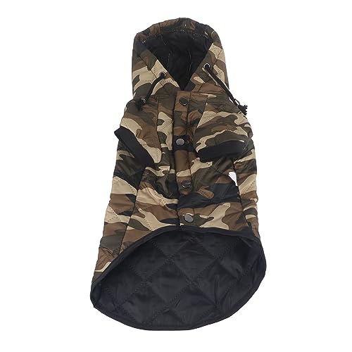 Riuulity Hund Warme Mantel -Tarnmuster Weiche Kapuzepaplerjacke für den Winter, Verhindern Sie Haare, Geeignet für Kleine Mittelgroßen Hunden Geeignet (S) von Riuulity